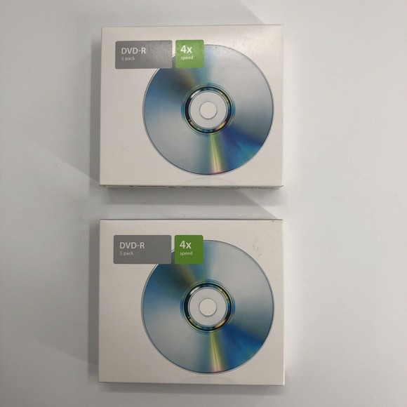 Lot of 2 Apple New DVD-R 4X Speed M8985G/A Media Blank Recordable Discs (5-Pack) - Picture 2 of 8